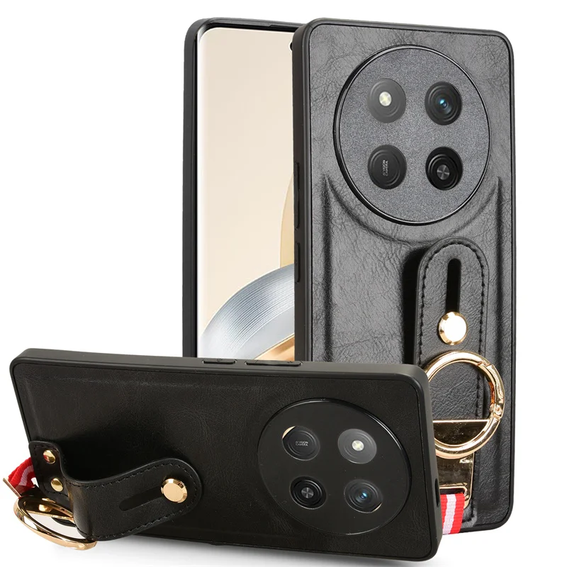 Luxury Leather Wristband Stand Case with Ring Opener