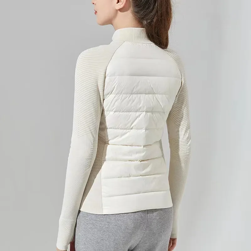 VFU New Fitness Outdoor Sport Yoga Wear White Goose Down Jacket Windproof Warm Cropped Sport Jacket For Children Cotton Material