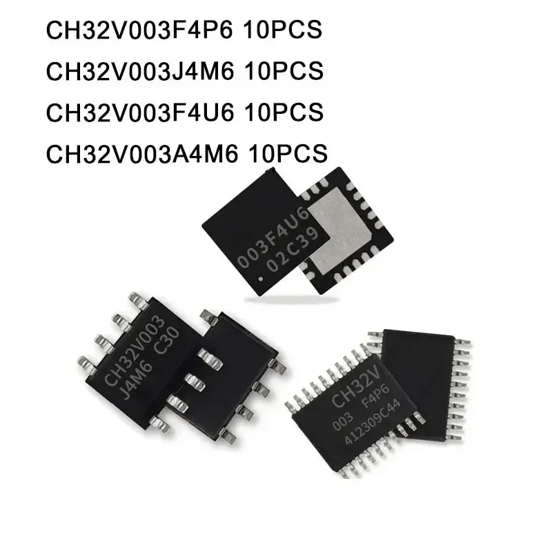 32 Bit RISC V MCU 10PCS/lot CH32V003A4M6 CH32V003F4P6 TSSOP20 CH32V003J4M6 SOP8 CH32V003F4U6 industrial grade 32-bit general-purpose RISC-V MCU