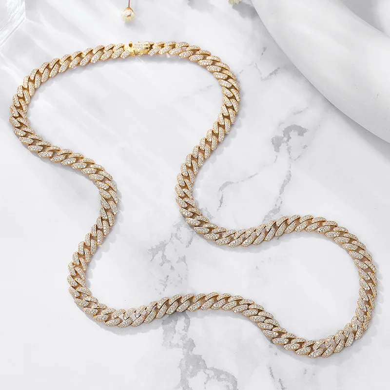 EWYA S925 Sterling Silver Plated 18K Gold Cuban Bracelet for Women Men High Carbon Zircon Diamond Bracelets Hip Hop Link Chain 3