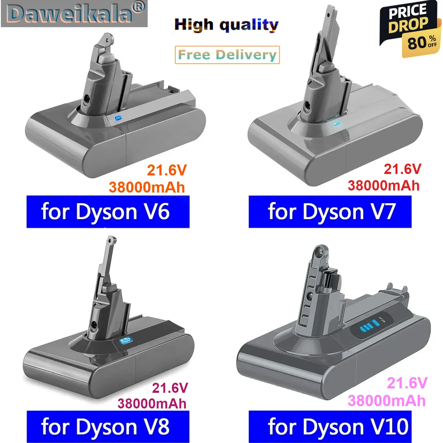 V6 V7 V8 V10 Battery Series SV12 DC62 SV11 SV10 Handheld Vacuum Cleaner Spare Replacement Battery For Dyson power tool battery,rechargeable battery,vacuum cleaner battery,battery replacement