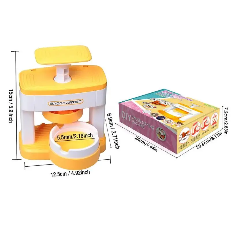 DIY Button Maker Machine 55mm Button Maker Press Machine with Cutter and 48Pcs Supplies for Kids Gift