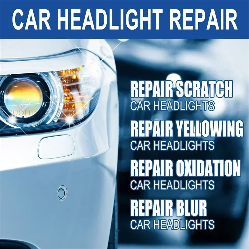 Application of the cleaning paste from the Headlight Restoration Kit.