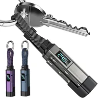 Câble de chargement porte-clés 4 en 1 65W, USB C avec affichage V/A/W, Type C pour Apple, cordon portable pour IPhone/iPad/Samsung/ordinateur portable, 1/2 pièces 1