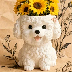 Deluxe Dog - Shaped Silicone Mold Set for Artistic Planters and Candle Holders (WHITE)