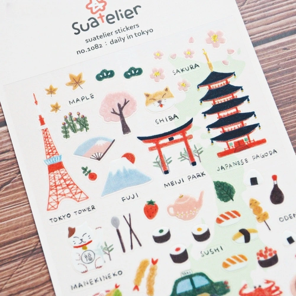 Korean Import Suatelier Tokyo Travel Sticker Set for Scrapbooking & Journaling