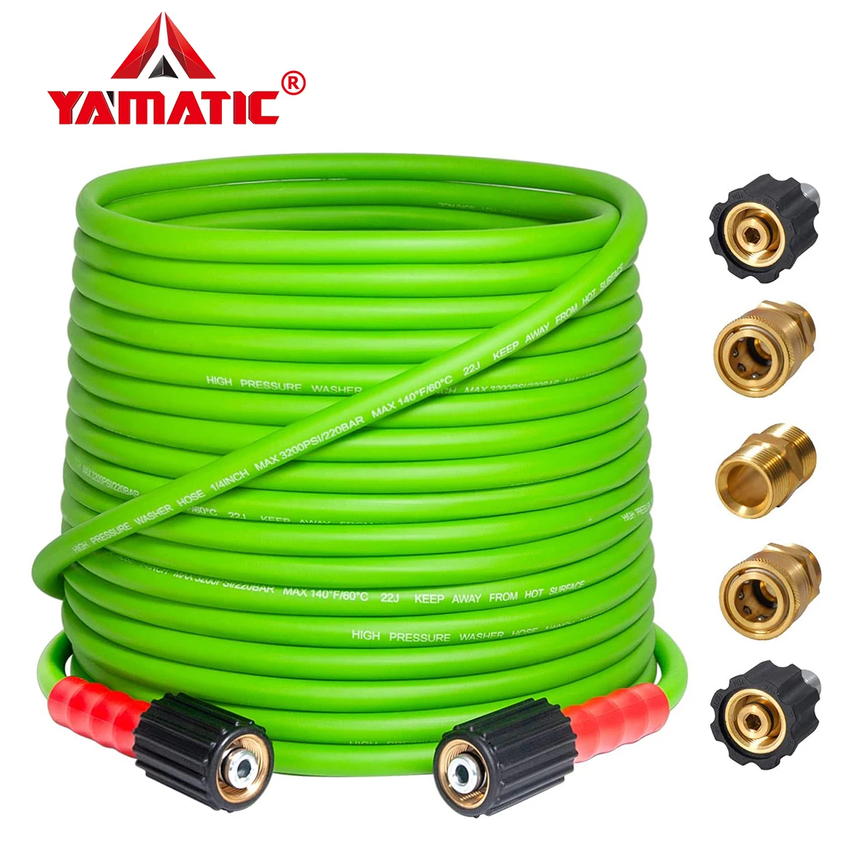 15M Pressure Washer Hose Pipe Super Flexible Water Cleaning Hose Heavy Duty Wear Resistance With