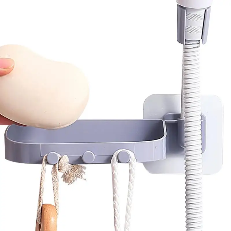 

Shower Sprayer Holder Punch Free Shower Bracket Holder With Soap Dish Shower Rose Bracket Suspense Sanitary Ware Skidproof