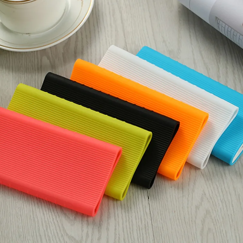 1Pc Silicone Protector Cover Case for Xiaomi Power Bank 2 Series 10000mAh Powerbank Sleeve PLM09ZM Portable Charger Shell Covers