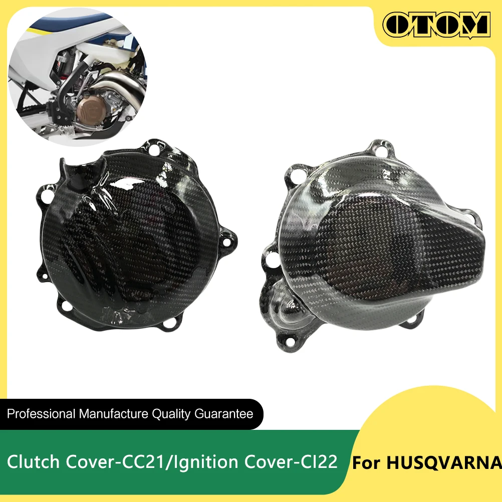

OTOM 2023 крышка сцепления двигателя мотоцикла, защита зажигания из углеродного волокна для HUSQVARNA TC125 TE150 TX125 велосипедов-внедорожников