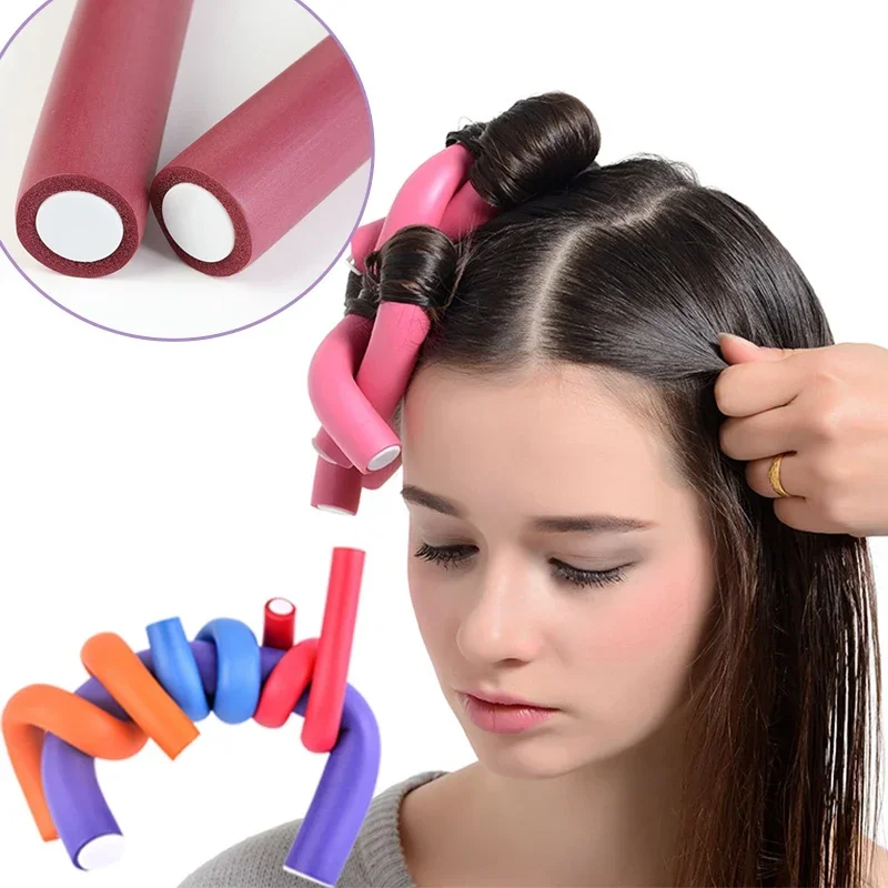 Sponge Hair Curlers Rollers 10pc Foam Heatless Curling Rod Soft Bendy Twist Curls Tool DIY Hair Styling Tools Random Color Hair Styling Tool Hair Curling Tools