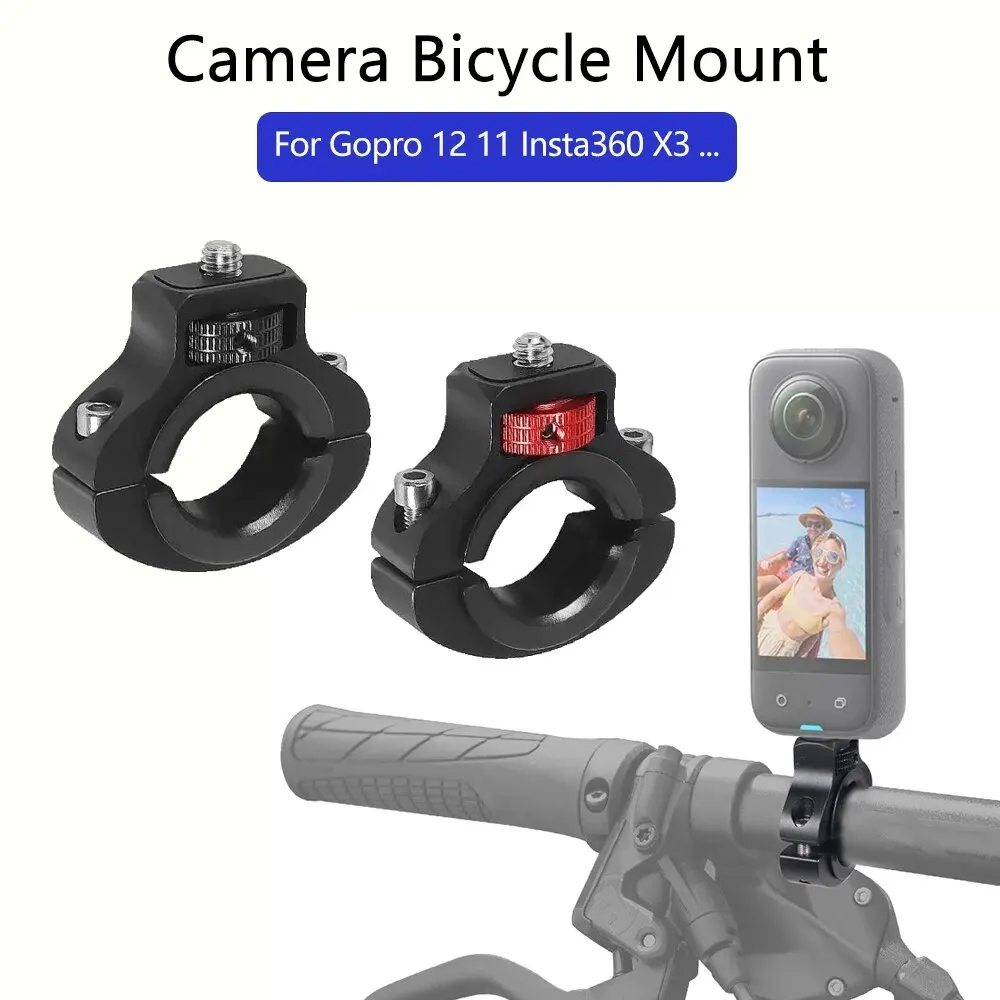 Aluminum Alloy Bicycle Handlebar Mount Motorcycle Holder for Gopro 13 12 11 10 9 8 SJCAM AKASO Insta360 DJI Osmo Action Cameras, bicycle handlebar mount