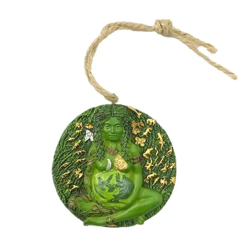 

New Mother Earth Statue Pendant Home Decor Millennial Gaia Mother Hanging Ornaments Mythic Goddess Figurine Pendant Resin Crafts
