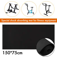 150x75x0.4CM Exercise Mat Gym Fitness Equipment for Treadmill Bike Protect Floor Mat Running Machine Shock Absorbing Pad Black 2