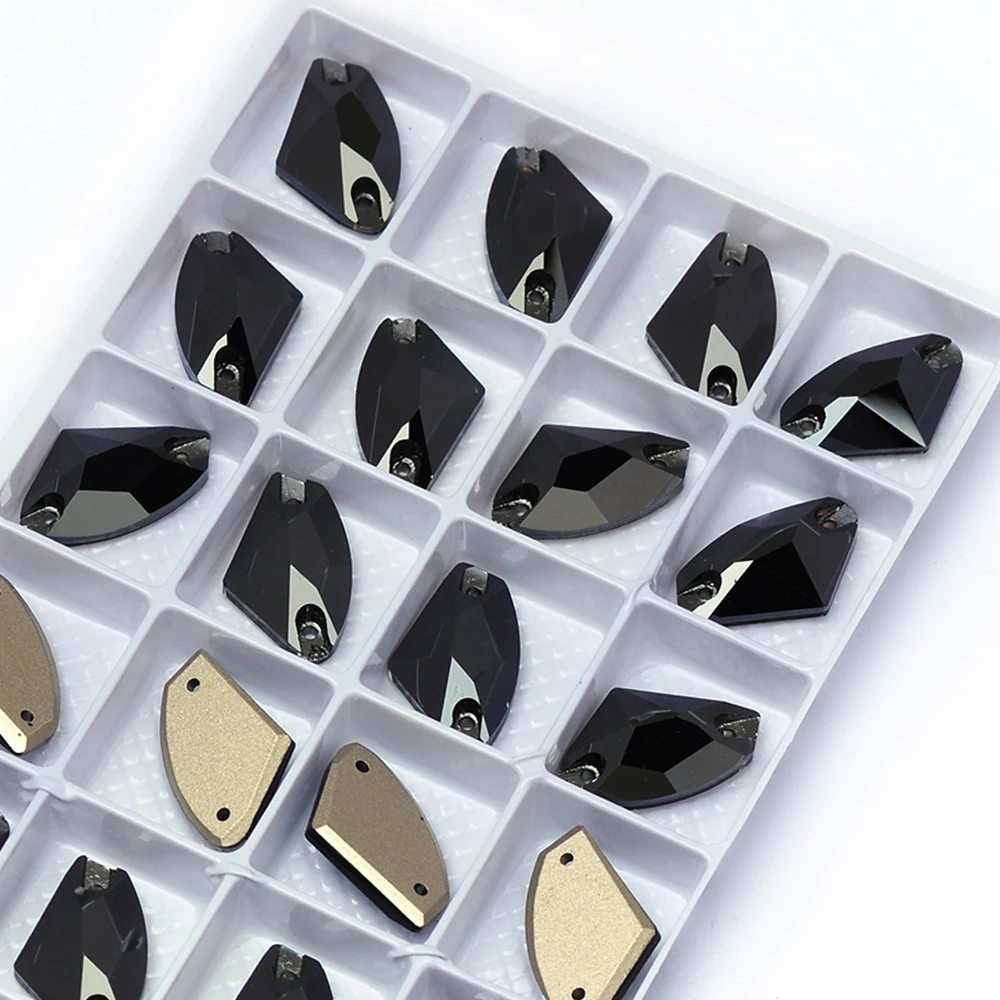 Jet Hematite K9 Glass Sew on Rhinestones Crystal Beads Stones Rhinestone Appliques for Wedding Dress DIY Garment Decoration