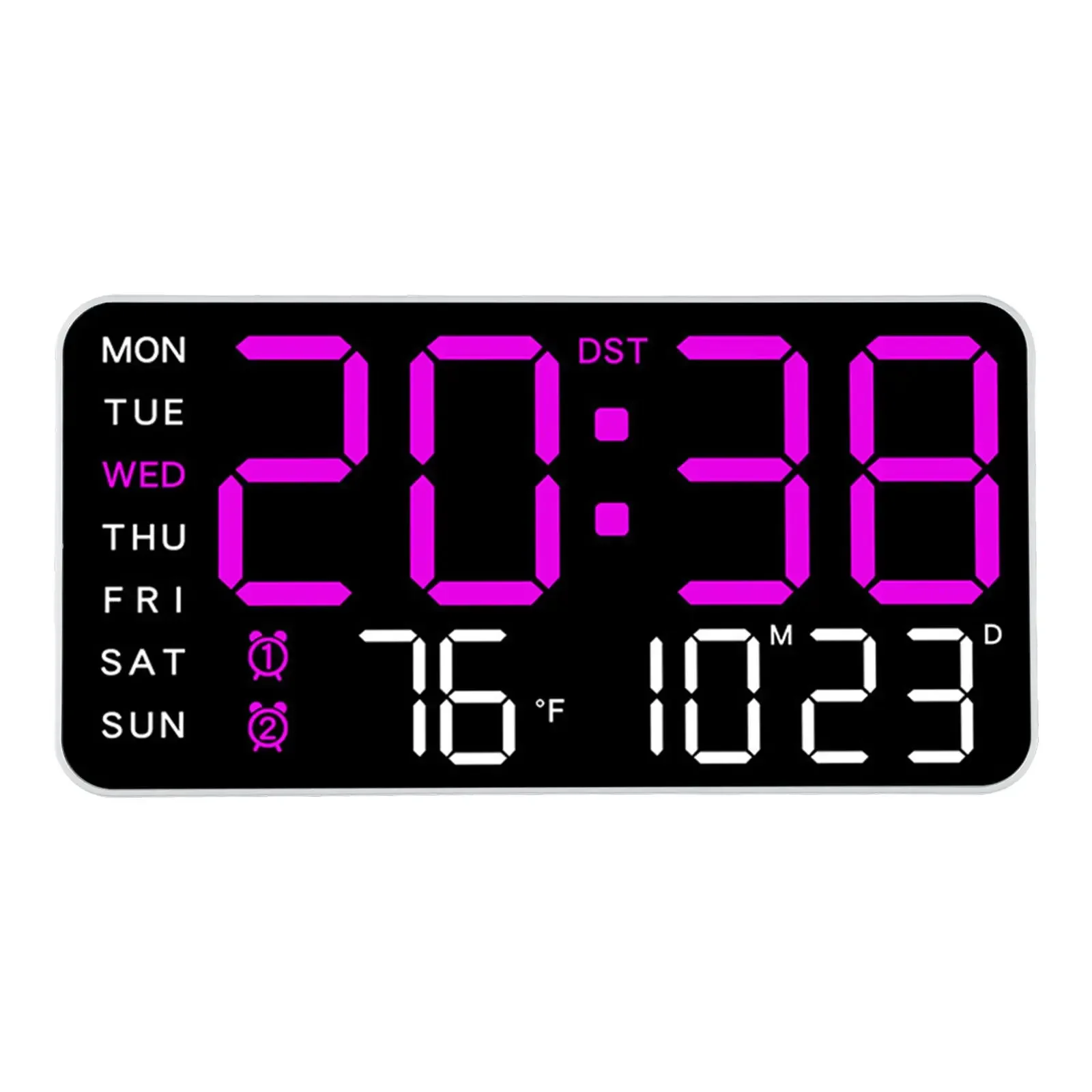 LED Digital Wall Clock Plastic Material USB Powered Voice-activated Wake-up AAA Battery Mode