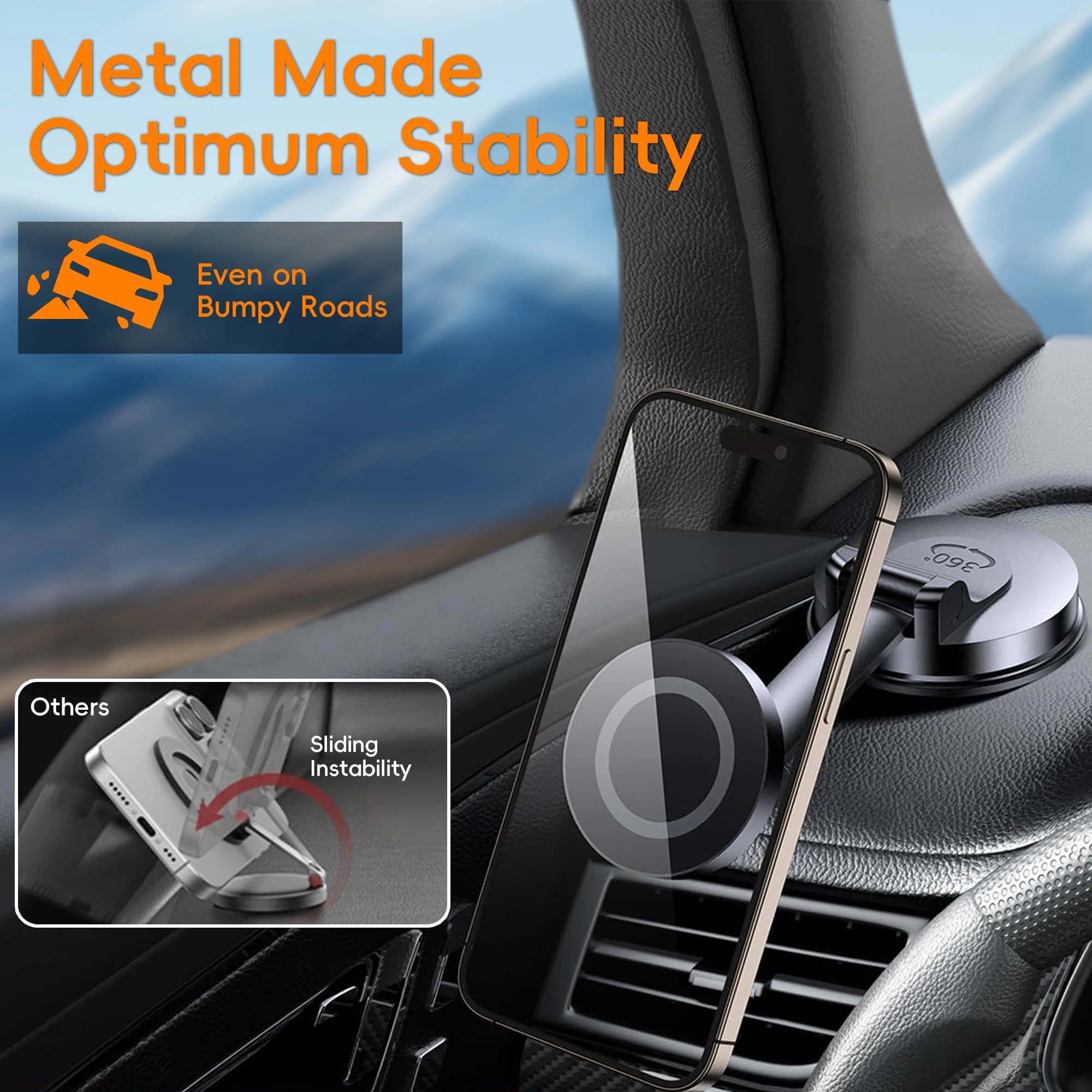 Magnetic Car Phone Mount with Ultra-Strong Grip