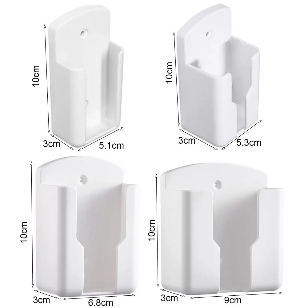 Space-saving White Daily Use Wall Phone Charging Remote Control Rack Dorm Supplies