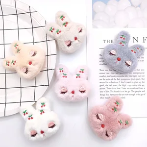 Cartoon Plush Cherry Bunny Doll Fabric Patch DIY Brooch Headdress Bag Doll Accessories 5PCS embroidery cloth patches
