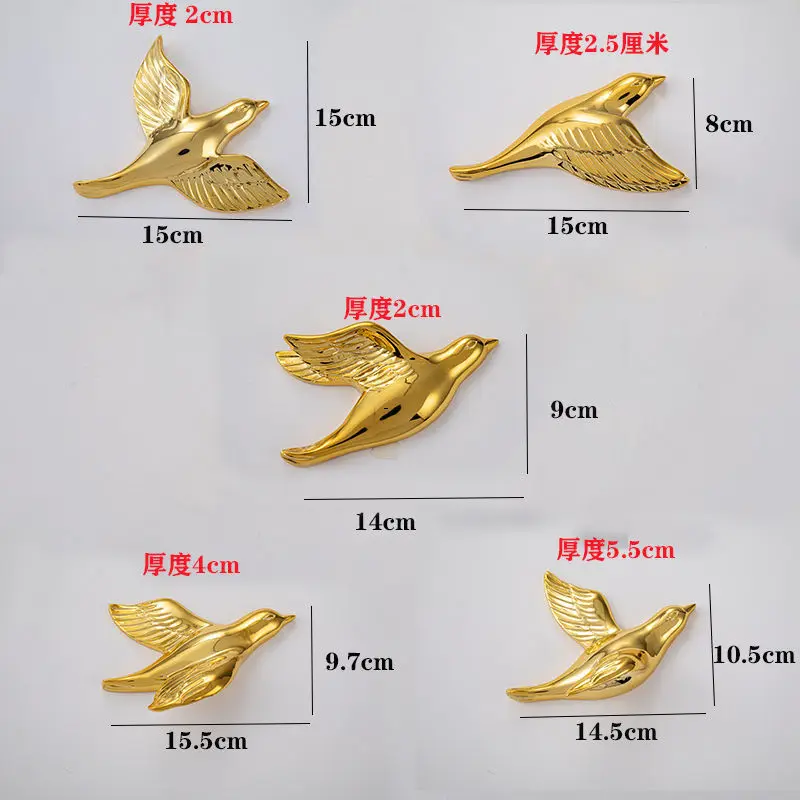 Home Decor Electroplating Wall Decoration Bird Wall Hanging Sticker Living Room Decoration Pendant