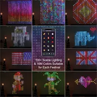 2m*2m/3m Smart Curtain Lights Bluetooth App LED String RGB Fairy Lights DIY Music Change Display for Window Bedroom Decoration - Image 2