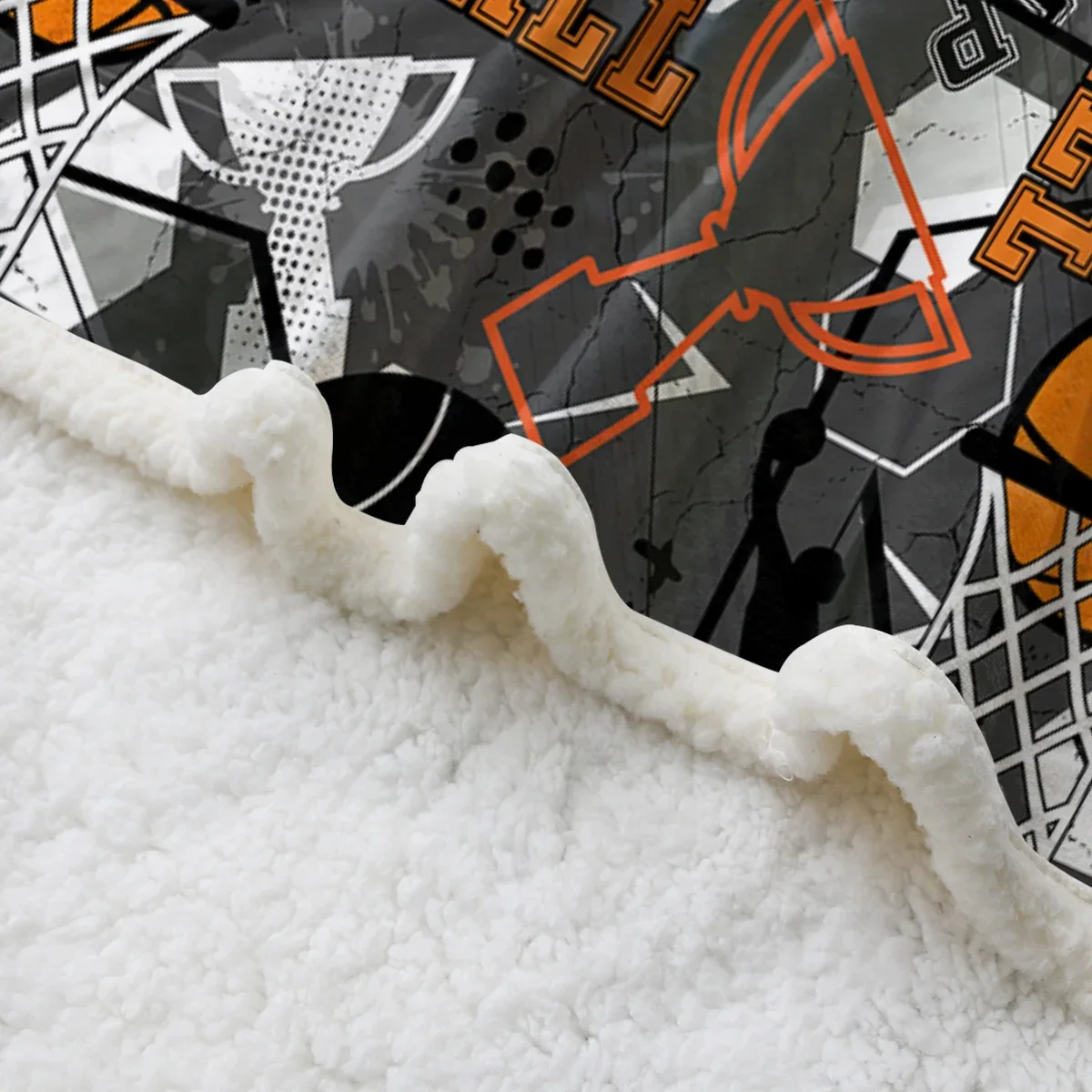 Sports Blanket Printed with basketballs and trophies Fleece Blanket Warm Cozy Throws for Couch and Sofa for Kids Teens Adults 5
