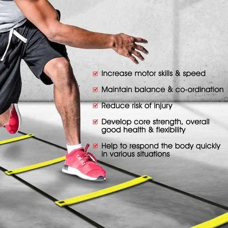 Scale di Agilità con Cinghie in Nylon, Attrezzatura per Allenamento di Velocità e Calcio - immagine 2