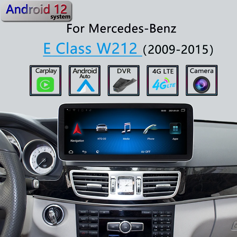 สำหรับ Mercedes Benz Class E W212 Android 12นำทาง GPS E300 CarPlay