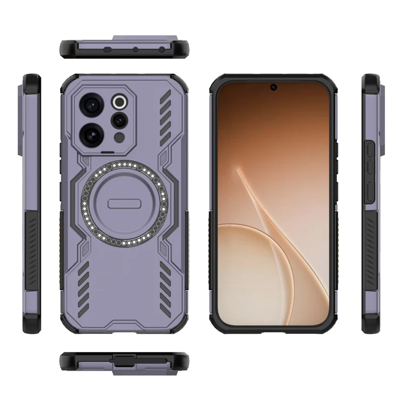 ELVEV Magnetic Wing Shielo Case - Hard PC + Soft TPU Wireless Charging Cover