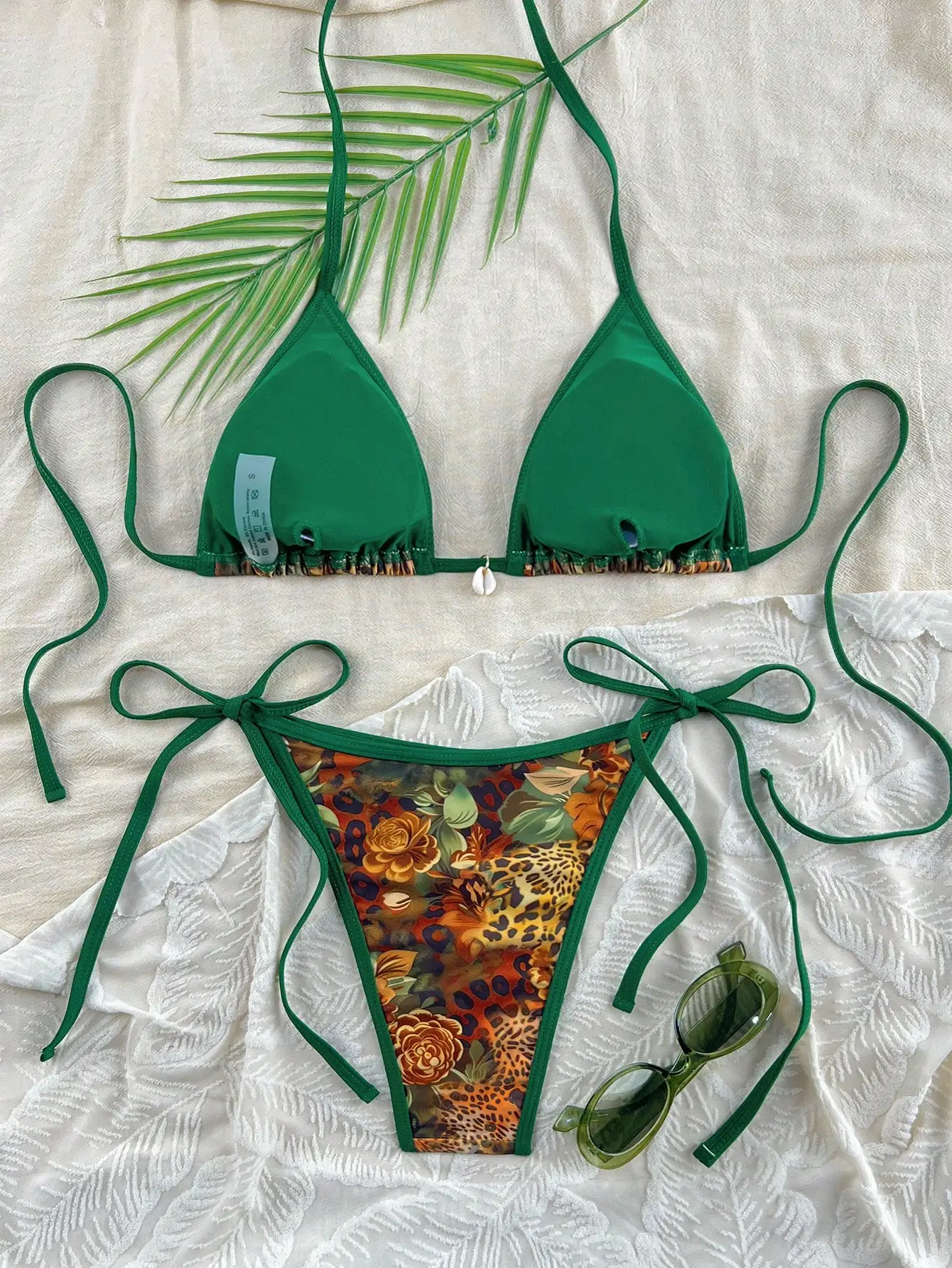 Leopard print bikini swimsuit - back view