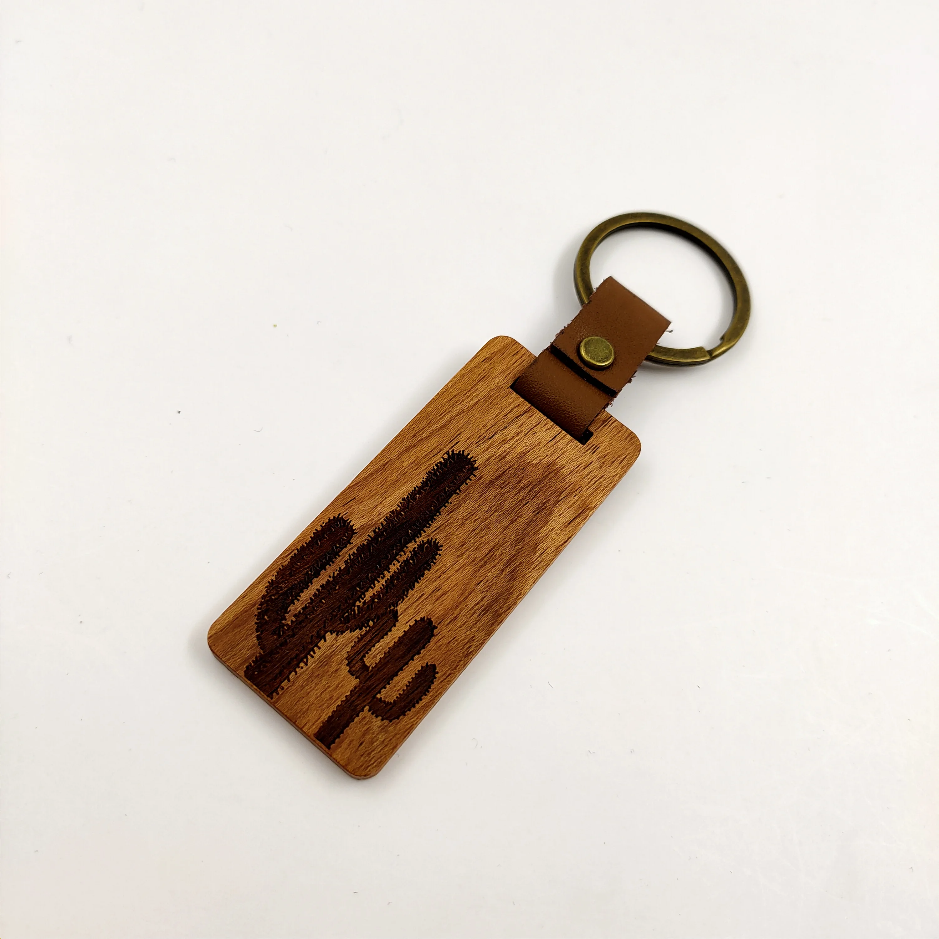 

Sale blank wooden keychain metal ring keychain