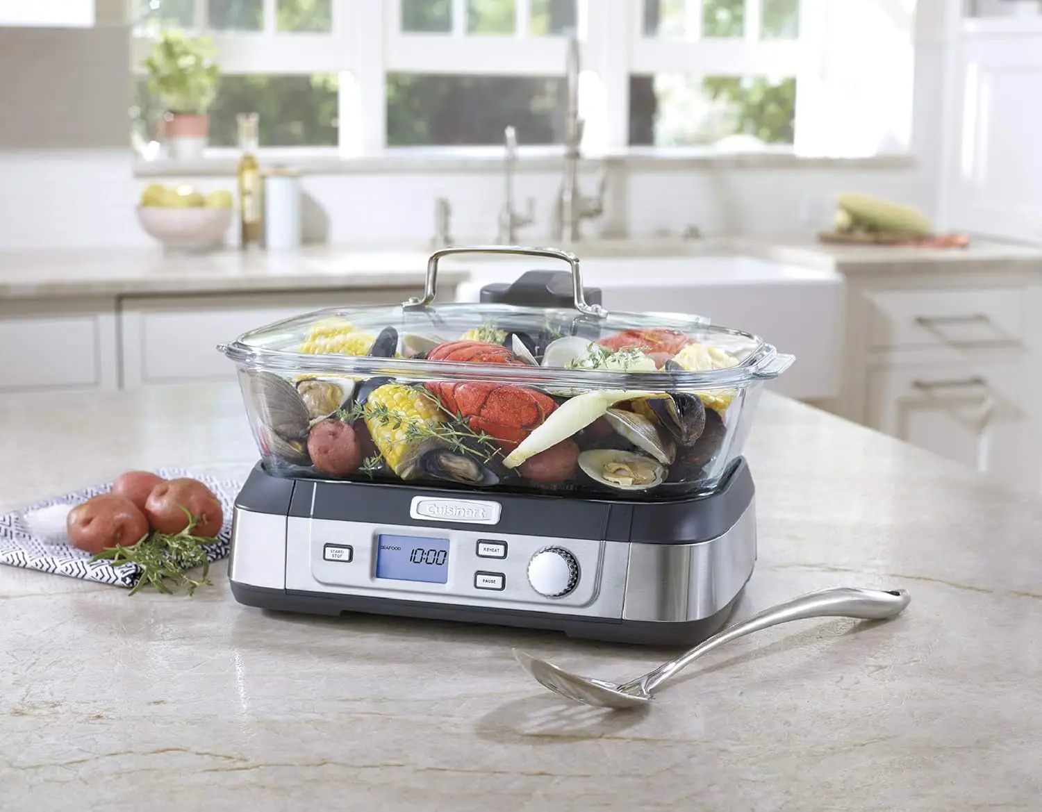 Cook Fresh Digital Glass Steamer, One Size, Stainless Steel 5