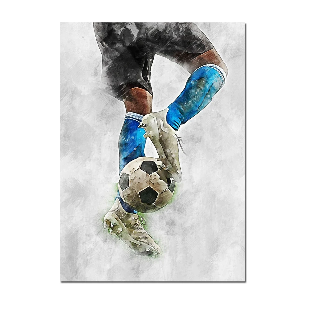 thumbnail image 1 of Póster de baloncesto de fútbol, pintura en lienzo, decoración moderna para niños con fútbol, imágenes artísticas de pared impresas para sala de estar, dormitorio, decoración del hogar, 1 of 5