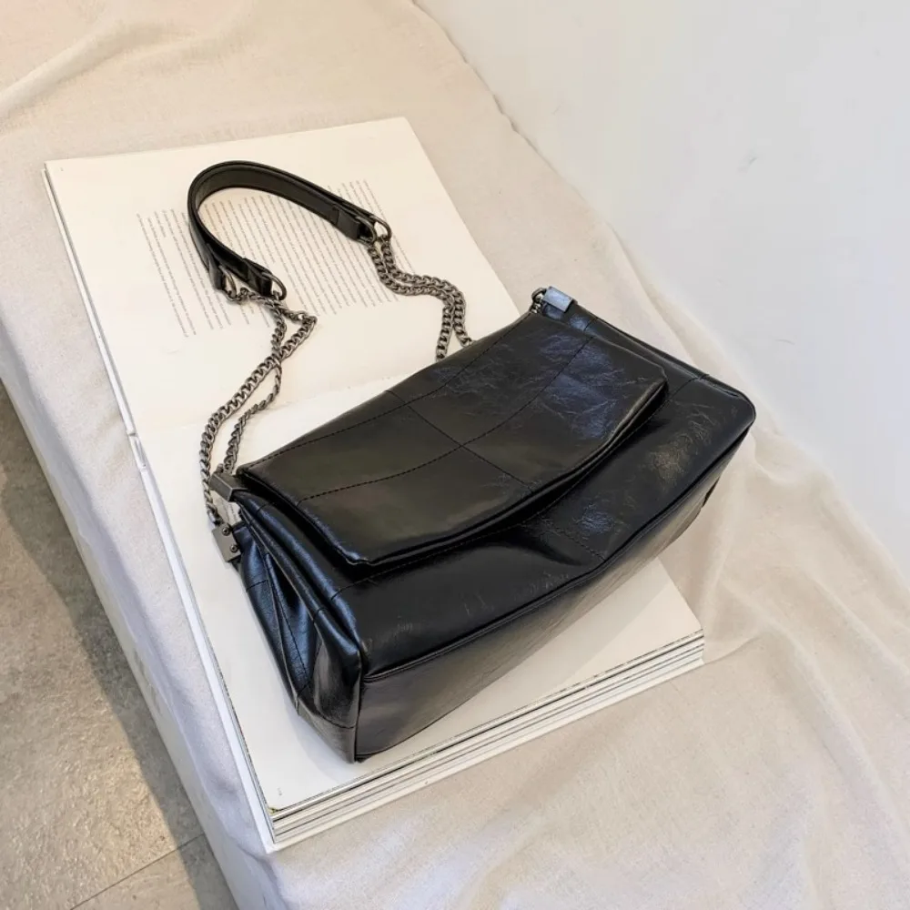 Soft PU Leather Shoulder Bag With Chain High Quality Cell Phone Purse Large Capacity Hobo Bag Luxury Solid Handbag حقائب يد