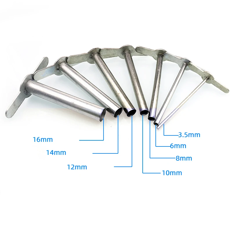 7PCS Rubber Stoppers Manual Punchers Laboratory Rubber Stoppers Drilling Tools Test Tube Sound Metal
