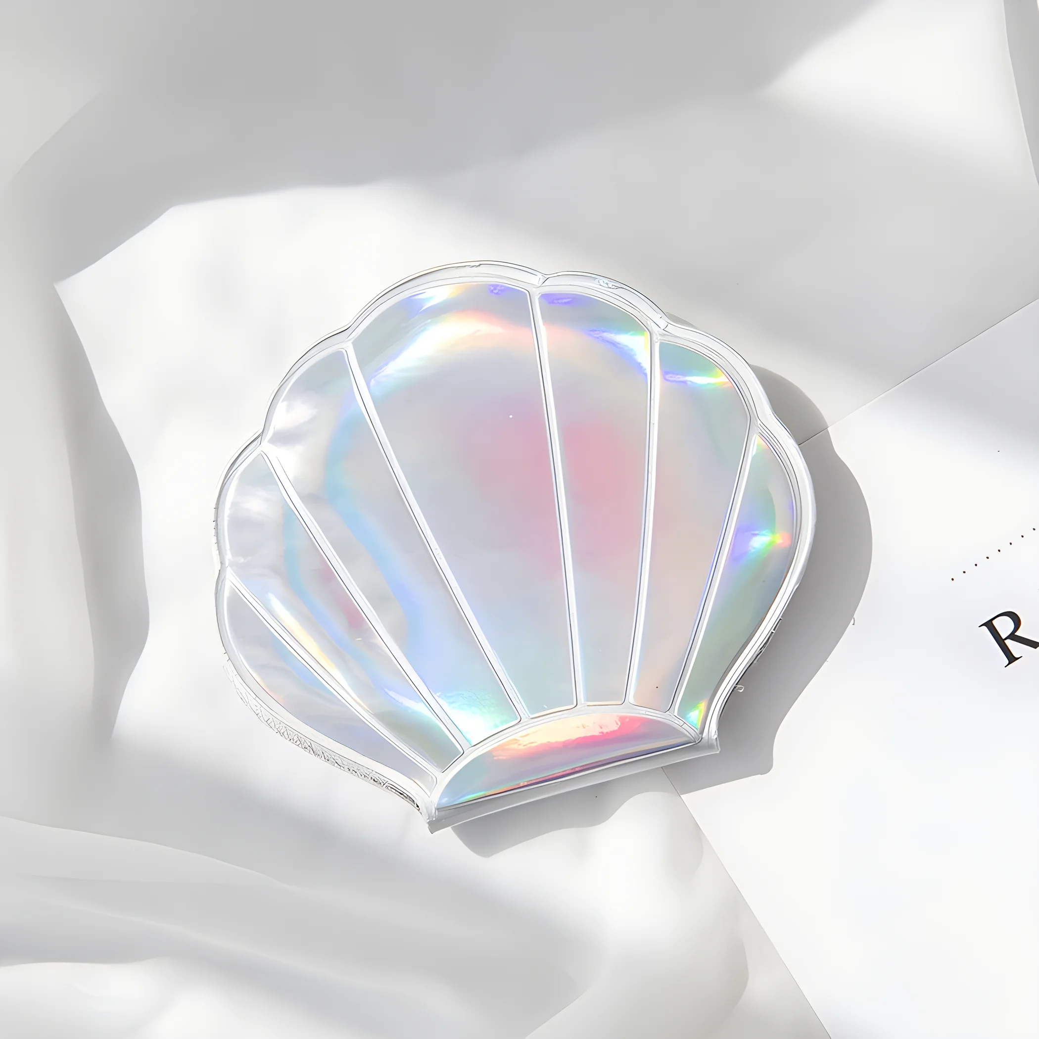 Portable Small Makeup Mirror Dream Laser Shell Folding Pocket Cosmetic Mirror Mini Kawaii Girls Double-sided Magnifying Vanity
