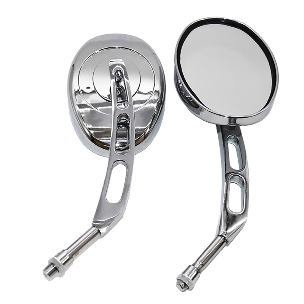 2pcs 10MM 360 ° Adjustable Motorcycle Wide View Rearview Mirror For Harley Glass Back Side Mirror Left Right 4