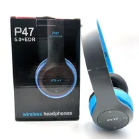 P47 Bluetooth 5.0 Wireless Headphone Foldable HIFI Stereo Bass Earphone Kid Helmet Gift With Mic USB Adaptor For iPhone Game 2