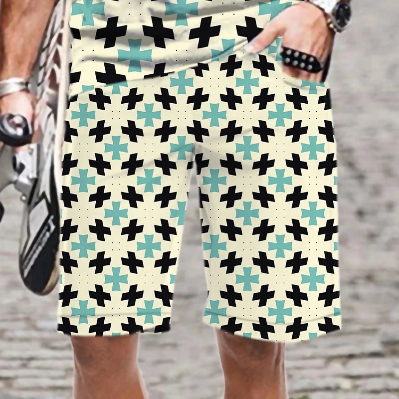 

Men's Shorts Men/Women Plaid Stripe Swimsuit Swimming Mens Clothing Man Fashion Loose Oversized Harajuku 3D Printed Cool Casual