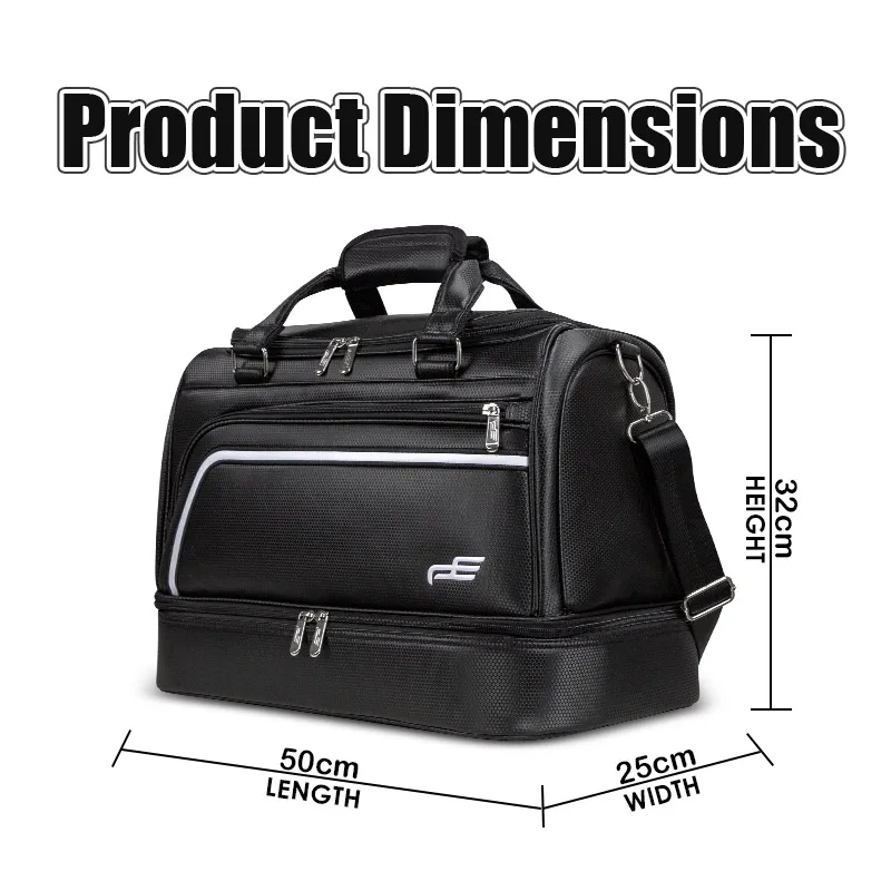 PLAYEAGLE Golf Boston Bag for Men Women PU Clothing Bag with Separated Shoes Compartment Sports Travel Aviation Luggage Bag