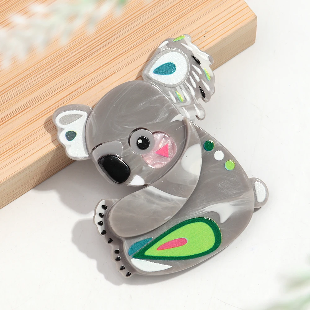 Charming Cartoon Koala Brooches - Adorable Acrylic Pins