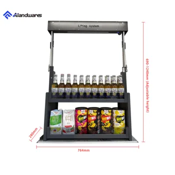 ตู้เก็บของในครัวแบบยกอัตโนมัติ 2 ชั้น รุ่นปรับแต่งได้ พร้อมดีไซน์ตะกร้าอัตโนมัติสำหรับใช้ในครัว  จำหน่ายโดยผู้ค้าส่ง 1