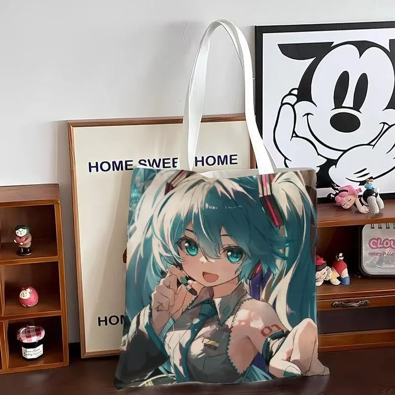 Hatsune Miku Kawaii Cartoon Canvas Bag - Large Capacity Zipper Handbag Gift