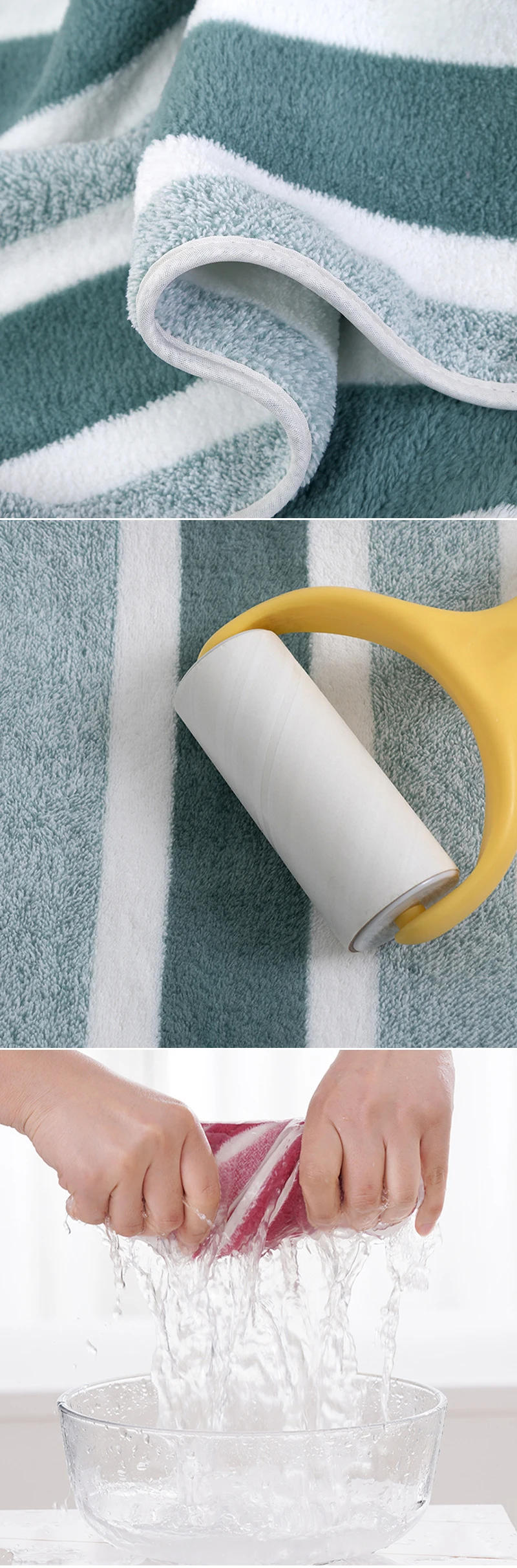 Description Picture 4 of itemThickened Striped Absorbent Bath Towel Soft Face Towel for Home Absorbent and Comfortable Couple's Large Towels Wrapping Towels