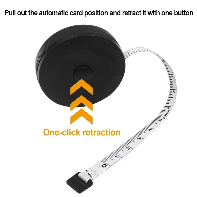 Black Double Sided Measuring Tape Auto Retractable Tools ABS Flexible Sewing Mini Measuring Tape 1PC 150cm/60inch tape measure measuring tape