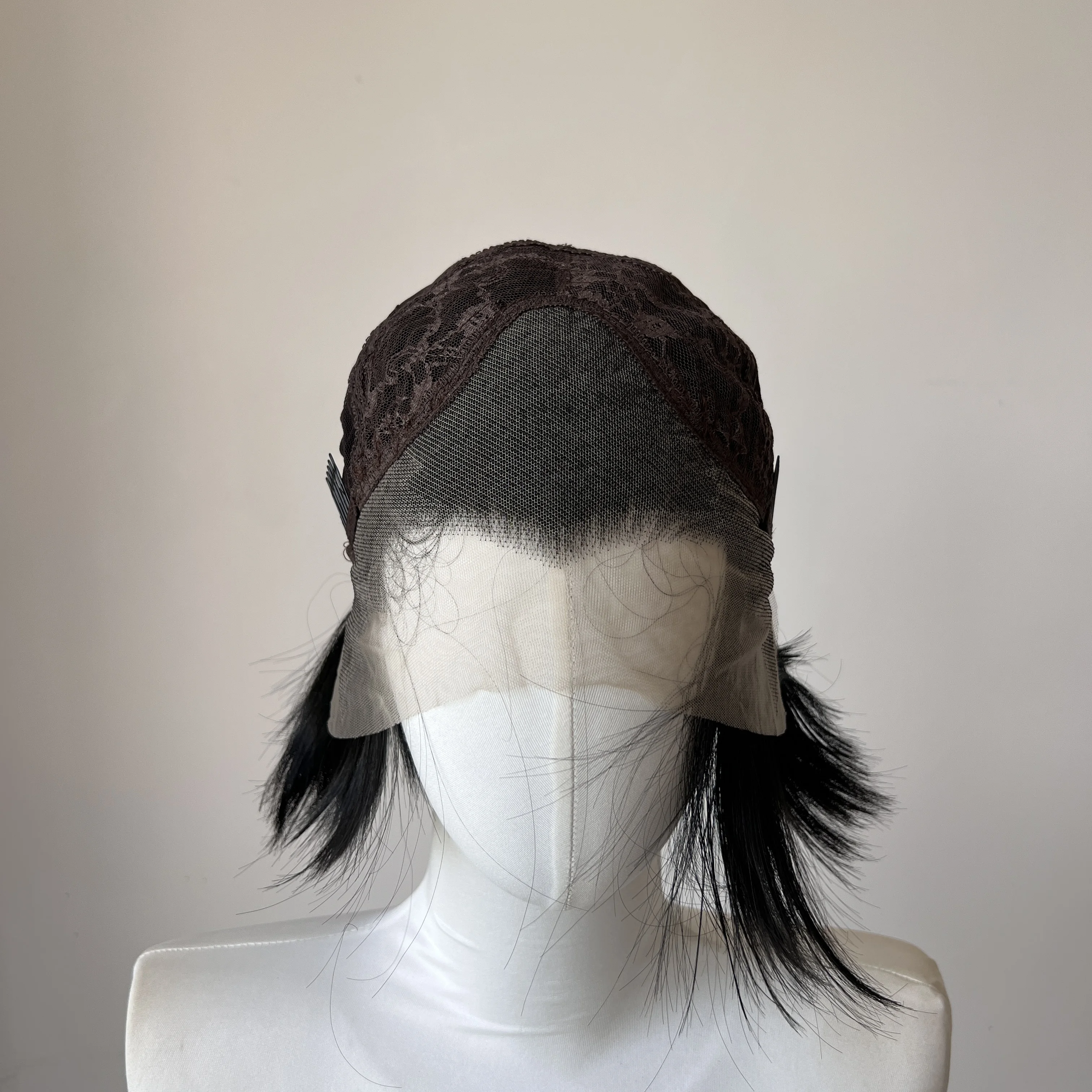 Black Short Hair Wig for Man with A Slicked-back Hairstyle Cosplay 13*4 HD Synthetic Lace Front Wig Short Wigs Frontal Peluca