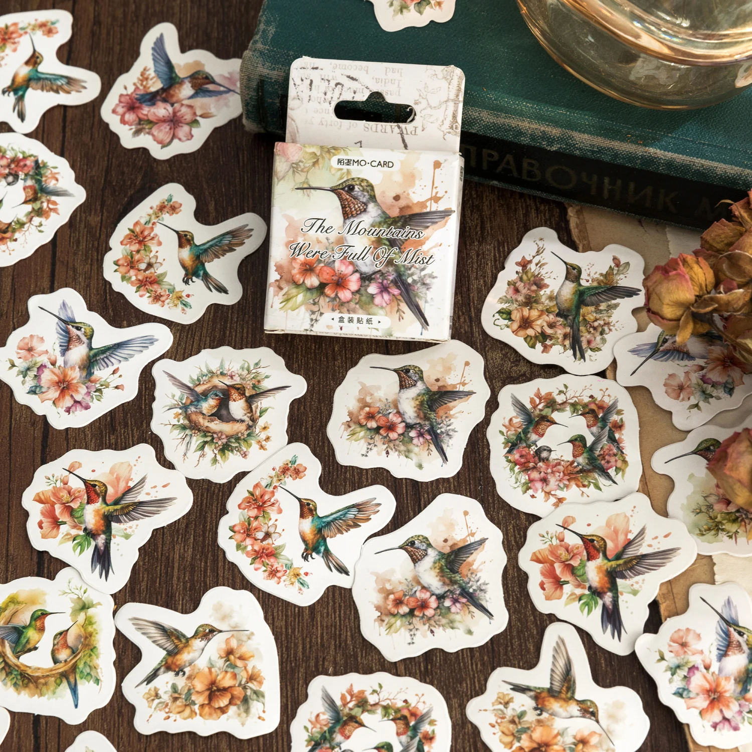 

Flowers And Birds Theme Stickers Personalised Scrapbooking Creativity Accessories Aesthetic Hand Account Letters Sealing Sticker