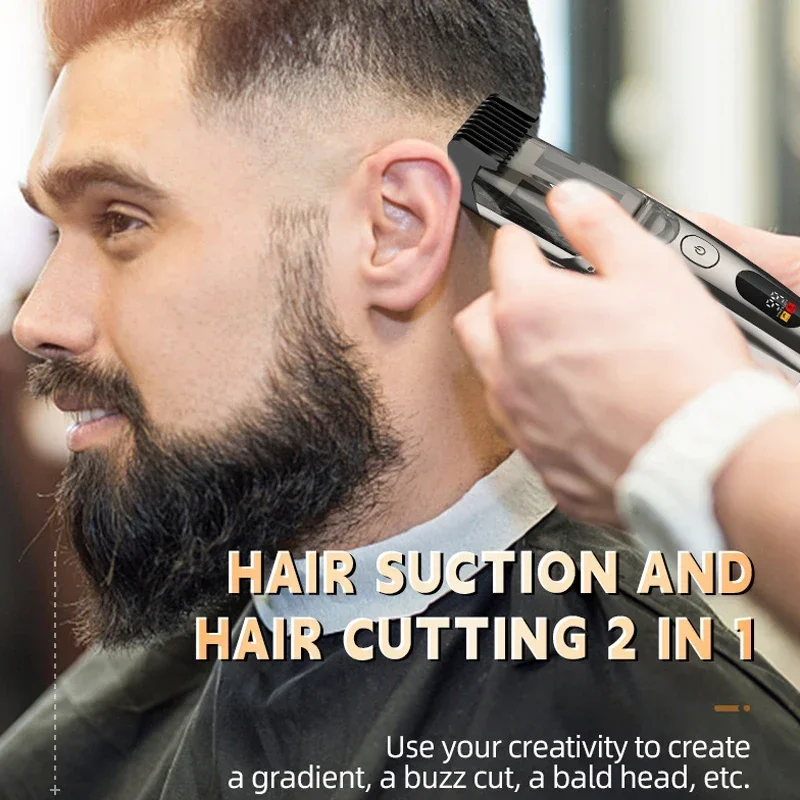 Vacuum Body Trimmer Men Adjustable Length 2 Comb 1-20mm Electric Beard Mustache Stubble