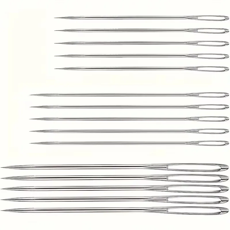 15PCS DIY 공예 도구 큰 눈 바늘 강철 자수 크로스 스티치 뜨개질 원사 바느질 손 크로 셰 뜨개질 후크 세트 키트
