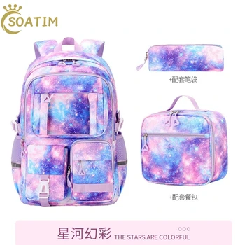3 Pcs/Set Children School Bags Girls Teenage Book Bag Youth School Backpack Travel Junior High School Students Laptop Backpack 1